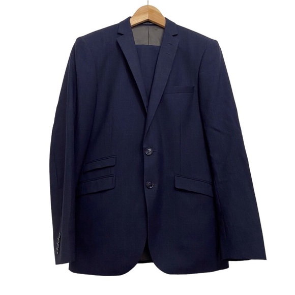Tiger of Sweden Nedvin navy blue suit 100% wool lightweight 48 luxury blazer - Picture 1 of 16